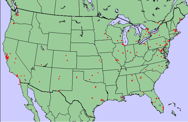 [Coterminous USA map]